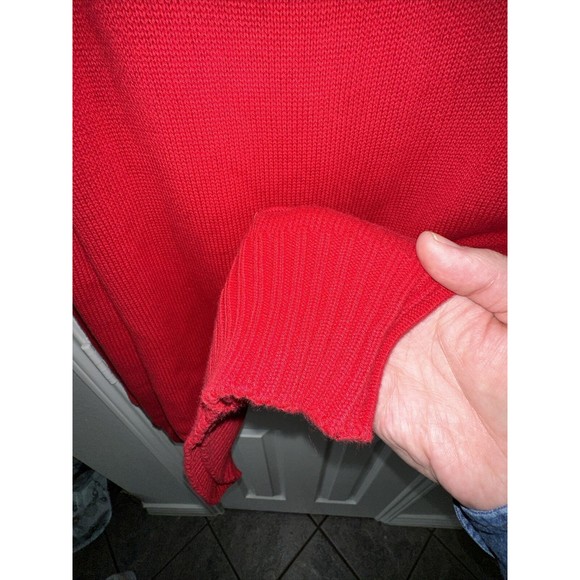 Vintage Horseshoe Bay Resort Large L Red Sweater WAFFLE WEAVE Texas Golf - Picture 6 of 6